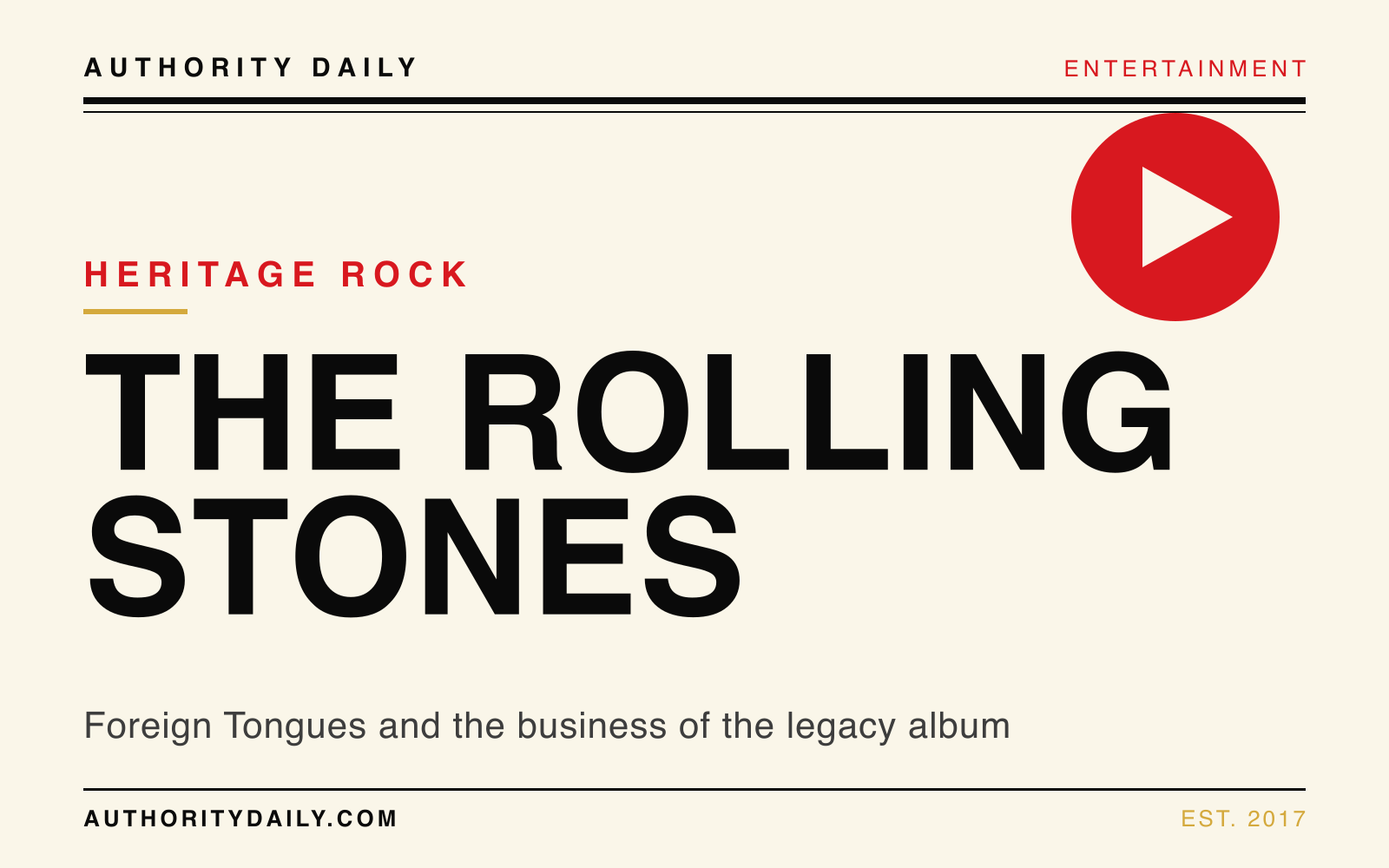 Editorial cover reading The Rolling Stones over a record motif